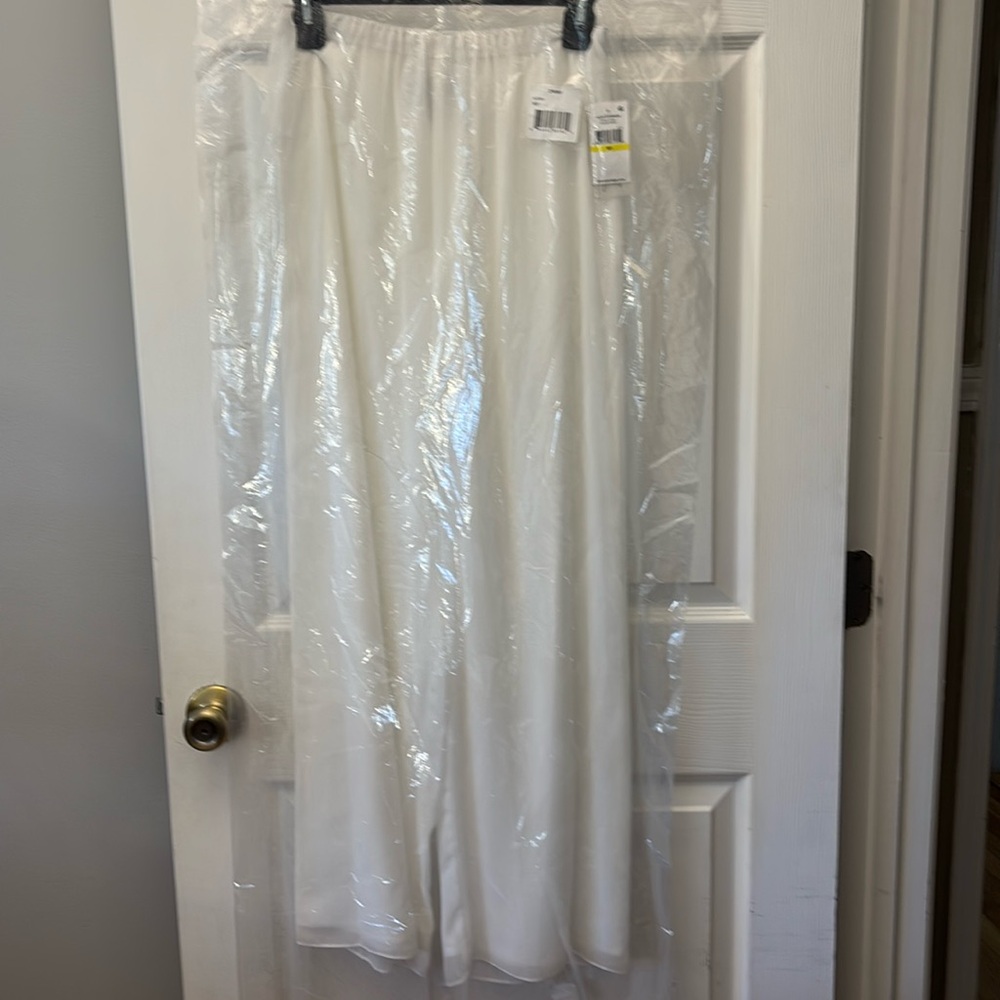 NWT Alex Evenings pants, sheer overlay, fully lined. Pull-on elastic waist.